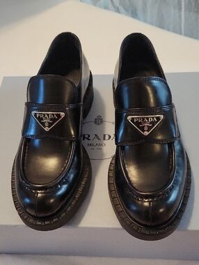 Prada Black Leather Loafers